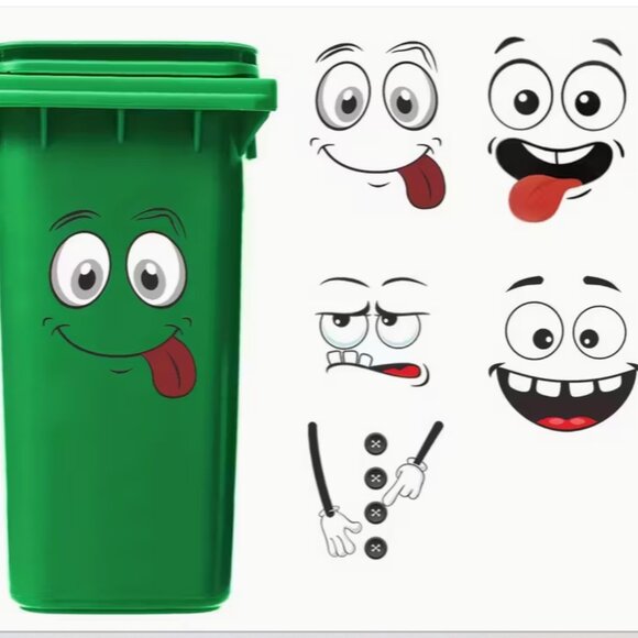 4pcs 11.8" x 11.8" cartoon face sticker - Picture 1 of 7